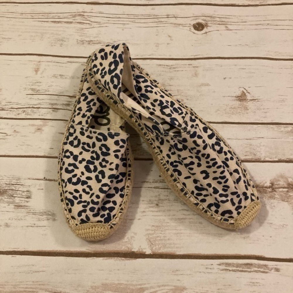 Sam Edelman Canvas Verona Leopard Print Fabric Espadrille Size 8